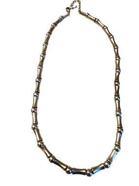 Silver-Tone Bamboo Link Necklace - Women's Jewelry